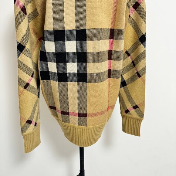 Burberry vintage check merino wool-blend cardigan - brown - Picture 9 of 11